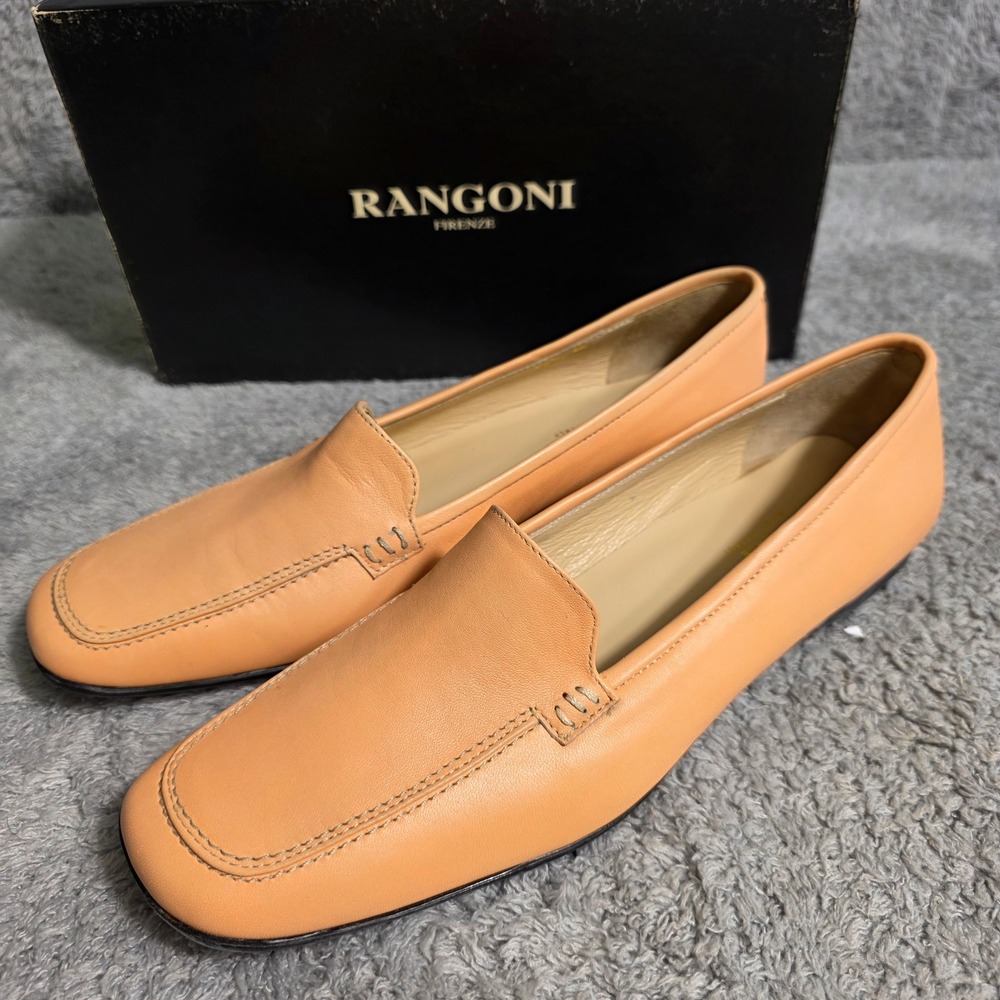 VTG NEW Rangoni Firenze‎ Italian Leather Salmon Nude Loafers Flat Shoes Women 8M